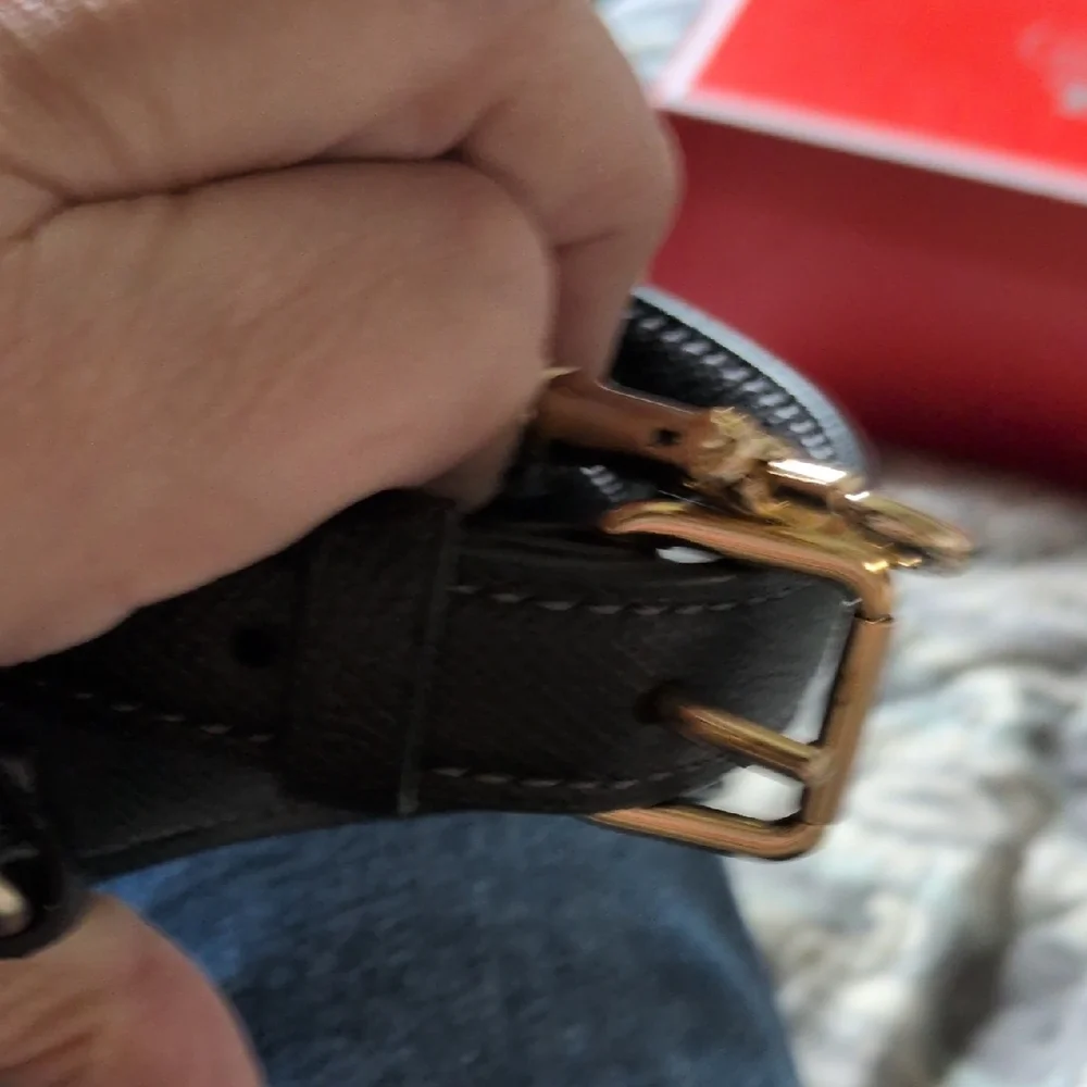 Coach Black Pebbled Leather Strap with Gold Hardware - Picture 4 of 5